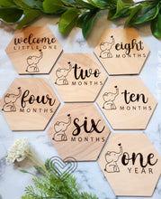 Load image into Gallery viewer, Baby Milestone Wood Discs/Markers/ Baby Shower/ Milestone Marker/ Baby Shower Gifts